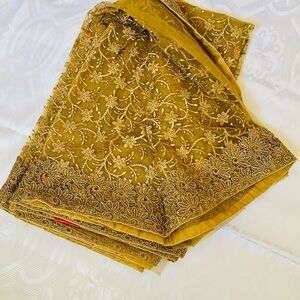 Wedding party saree sari new net stones